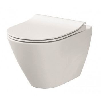 Becken WC zawieszana Cersanit City Oval mit WC-Sitz mit Softclosing, weiß