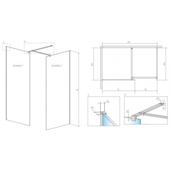 Duschkabine Radaway Modo X I 120, przejrzysta, 1180x2000mm