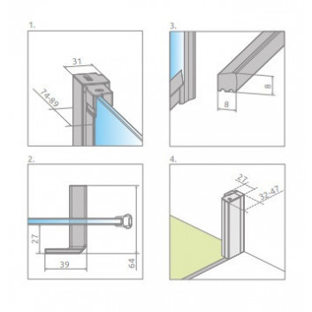 Duschkabine Radaway Modo X I 120, przejrzysta, 1180x2000mm