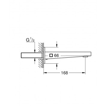 Auslauf Badewannen- Grohe Plus, zur Wandmontage, 168mm, Chrom