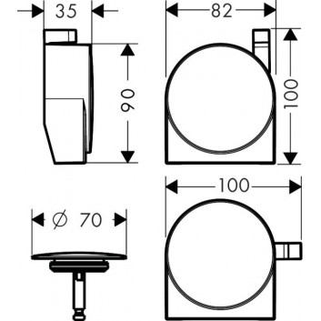 Hansgrohe Exafill S, Außenelement, schwarz matt