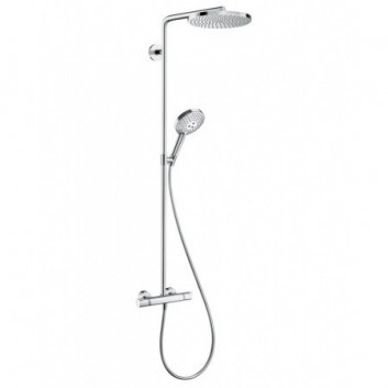 Dusch-set Hansgrohe Showerpipe Raindance Select S 240 1jet P, Armattur thermostatisch, schwarz matt