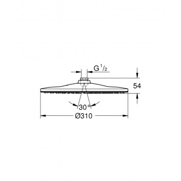 Kopfbrause Grohe Rainshower 310 Mono, 1-strumieniowa, ogranicznik przepływu, Chrom