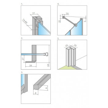 Tür Dusch- Radaway Nes KDS II 120, links, 1200x2000mm, silbern profil