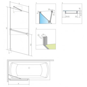 Parawan nawannowy Radaway Euphoria PNJ 60, Glas transparent, 600-610x1500mm, profil Chrom