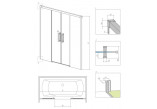 Parawan nawannowy Radaway Euphoria PNJ 60, Glas transparent, 600-610x1500mm, profil Chrom