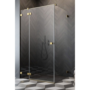 Teil rechts Kabine Radaway Essenza Pro Black PDD, 1000x2000mm, Glas transparent, golden profil