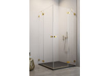 Teil rechts Kabine Radaway Essenza Pro Gold KDD, 800x2000mm, Glas transparent, golden profil