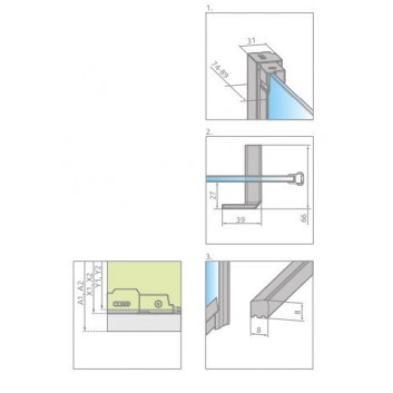 Tür für Duschkabine Radaway Nes 8 Black KDJ B 100, rechts, Falt-, 1000x2000mm, schwarz profil