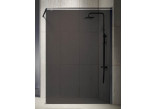 Wand walk-in Novellini Kuadra H Fume, 90x200cm, Glas szare, schwarz profil