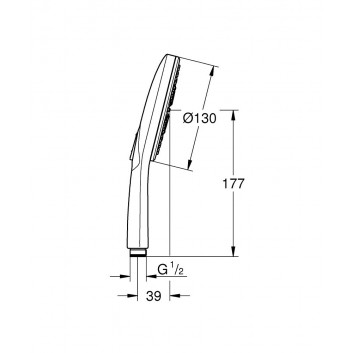 Handbrause Grohe Rainshower Smartactive 130, 3-strumieniowa, cool sunrise