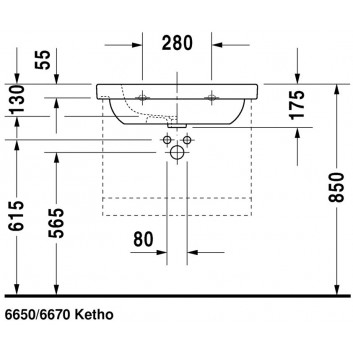 Waschtisch mit unterschrank Duravit D-Code, 105x48cm, jeden otwór pod baterię, weiß