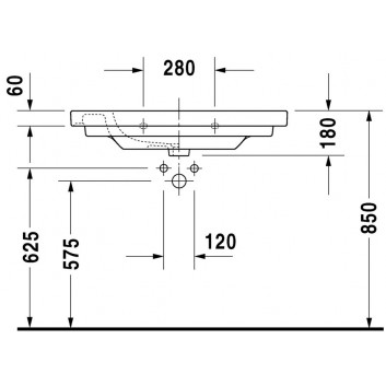 Waschtisch mit unterschrank Duravit D-Code, 105x48cm, jeden otwór pod baterię, weiß