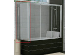 Seitenwand für Wannenaufsatz SanSwiss TOP-Line 80,1-120 cm (Größe speziell), silbern matt, transparentes Glas