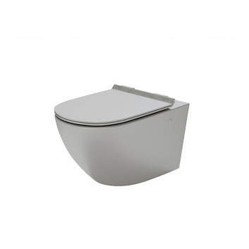 Becken WC hängend Massi Decos Rimless, bezrantowa, 55x36cm, WC-Sitz mit Softclosing, schwarz matt
