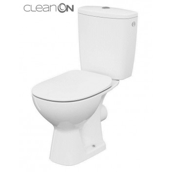 Kompakt WC Cersanit Arteco CleanOn, bezkołnierzowa Becken, 66,5x36cm, WC-Sitz mit Softclosing, doprowadzenie wody z boku, weiß