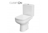 Kompakt WC Cersanit City CleanOn, 67x37,5cm, Becken bezkołnierzowa, Sitz slim duroplastowa mit Softclosing, Abfluss poziomy, doprowadzenie wody od boku, weiß
