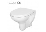 Becken zawieszana Cersanit Crea CleanOn, bezkołnierzowa, oval, 52x35,5cm, duroplastowa WC-Sitz mit Softclosing, weiß