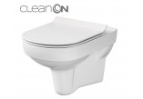 Becken zawieszana Cersanit Caspia CleanOn, bezkołnierzowa, rechteckig, 54x36,5cm, duroplastowa WC-Sitz mit Softclosing, weiß