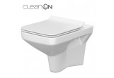 Becken zawieszana Cersanit Como CleanOn, bezkołnierzowa, rechteckig, 51,5x35cm, duroplastowa WC-Sitz mit Softclosing, weiß