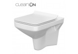 Becken zawieszana Cersanit Colour CleanOn, bezkołnierzowa, rechteckig, 52,5x36cm, duroplastowa WC-Sitz mit Softclosing, weiß