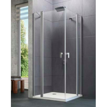 Schwingtür Huppe Design pure Viereck, 800mm, uniwersalne, Anti-Plaque, profil Chrom eloxal