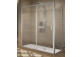 Tür Dusch- Novellini Lines 2.0 2PH, 150cm, Schiebe- ze stałym polem, links, Glas transparent, silbernes Profil