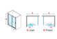 Tür Dusch- Novellini Lines 2.0 2PH, 150cm, Schiebe- ze stałym polem, links, Glas transparent, silbernes Profil