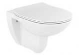 Becken abgehängt WC Roca Debba Rimless Round, 54x35,5cm, bez kołnierza, mit Sitz slim wolnoopadającą duroplast, weiß