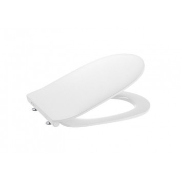 Becken abgehängt WC Roca Debba Rimless Round, 54x35,5cm, bez kołnierza, mit Sitz slim wolnoopadającą duroplast, weiß