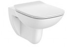 Becken abgehängt WC Roca Debba Rimless Square, 54x35,5cm, bez kołnierza, mit Sitz slim wolnoopadającą duroplast, weiß