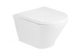 Becken abgehängt WC Roca Debba Rimless Square, 54x35,5cm, bez kołnierza, mit WC-Sitz mit Softclosing Supralit, weiß