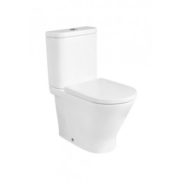 Becken für kompakt-wc WC Roca Gap Rimless Round, 65,5x37cm, bez kołnierza, Abfluss doppelt, weiß