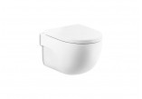 Becken abgehängt WC Roca Gap Rimless Square, 54x37,5cm, bez kołnierza, mit WC-Sitz mit Softclosing ultraslim, weiß