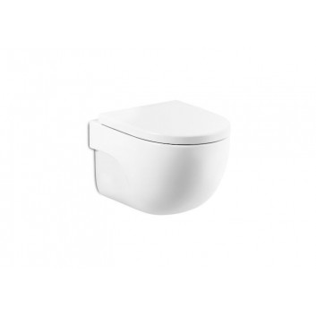 Becken abgehängt WC Roca Gap Rimless Square, 54x37,5cm, bez kołnierza, mit WC-Sitz mit Softclosing ultraslim, weiß