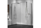 Duschkabine Walk-In Novellini Kaudra H+H Frame, 120x70cm, rechte Version, mit Ablage, weißes Profil matt