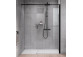 Duschkabine Walk-In Novellini Kaudra H+H Frame, 180x100cm, Version links, mit Ablage, profil schwarz matt