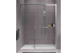 Duschkabine Walk-In Novellini Kaudra H+H Frame, 180x100cm, Version links, mit Ablage, profil schwarz matt