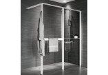 Duschwand Walk-In für die Nische Novellini Kaudra HN Frame, 180x200cm, rechte Version, weißes Profil matt