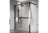 Duschwand Walk-In Novellini Kaudra HWL Frame, 220x200cm, rechte Version, z 2 półkami, weißes Profil matt