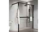 Duschwand Walk-In Novellini Kaudra HWL Frame, 220x200cm, rechte Version, z 2 półkami, weißes Profil matt