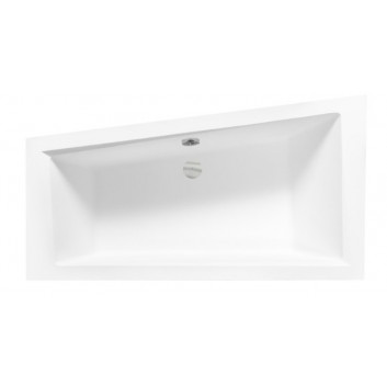 Asymmetrische badewanne Besco Avita, 160x75cm, Version links, Acryl-, weiß