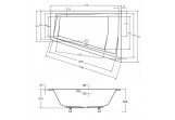 Asymmetrische badewanne Besco Intima Duo Slim, 170x125cm, Version links, Acryl-, weiß