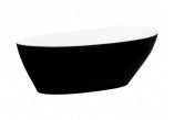 Badewanne freistehend Besco Goya B&W, 160x70cm, oval, schwarz/weiß