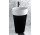 Waschtisch freistehend Besco Uniqa B&W, 32x46cm, ohne Überlauf, schwarz/weiß