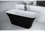 Badewanne freistehend Besco Keya B&W, 165x70cm, oval, schwarz/weiß
