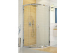 Duschkabine mit eckeinstieg halbrund Sanplast KP4/TX5b-90-S, 90x90cm, Glas transparent, silbernes Profil glänzend