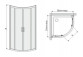 Duschkabine mit eckeinstieg halbrund Sanplast KP4/TX5b-90-S, 90x90cm, Glas transparent, silbernes Profil glänzend