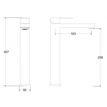 Waschtischarmatur Besco Illusion II, stehend, Höhe 264mm, Chrom