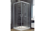 Duschkabine halbrund Besco Modern 185, 80x80cm, Glas transparent, profil Chrom